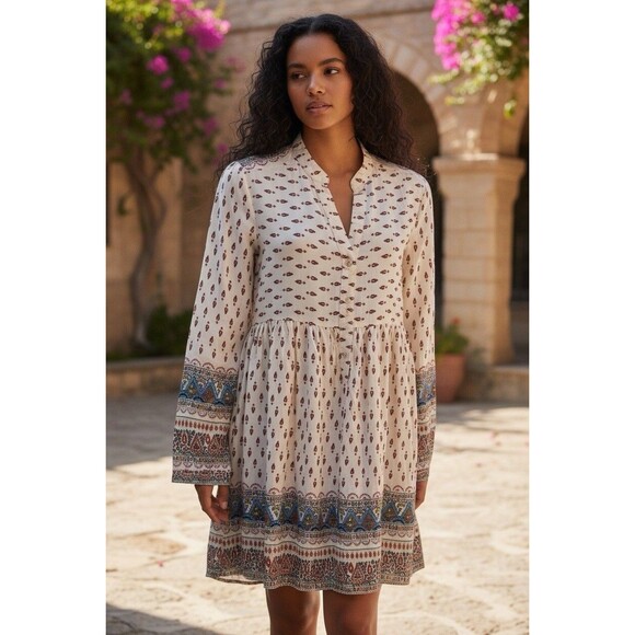 Chelsa & Violet Dresses & Skirts - Chelsa & Violet Women’s Boho Tunic Dress Multicolor Size XS All Over Print Y2K